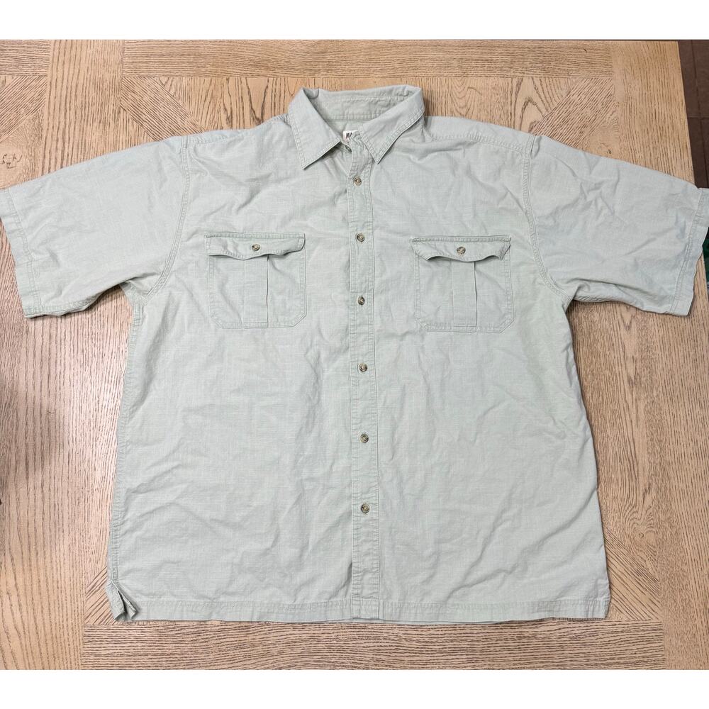 Magellan Sportswear‎ Short Sleeve Casual Button Down Shirt Green 3X